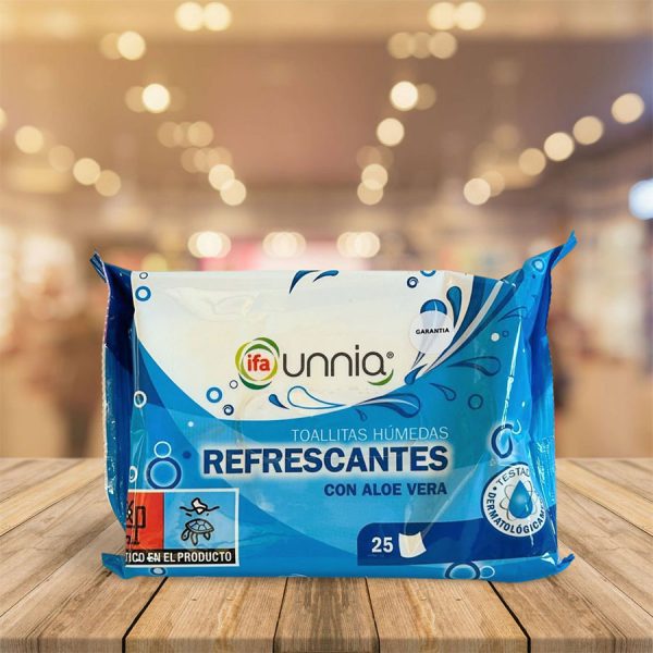 Toallitas Refrescantes con Aloe Vera 25 Ud "Unnia"