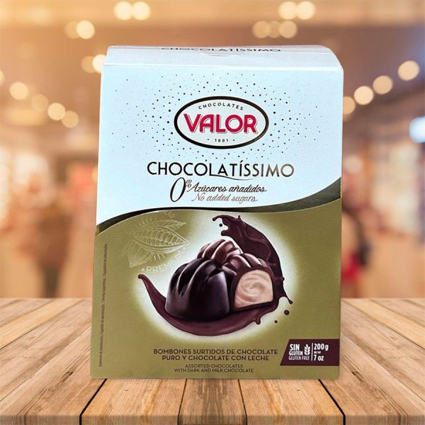 Bombones "Valor" Chocolatissimo 0% Azucares Añadidos 200Gr